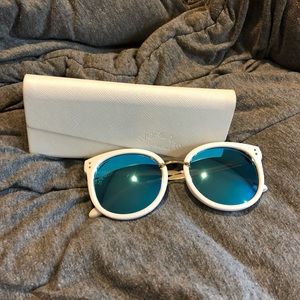 Blue reflective lens sunglasses